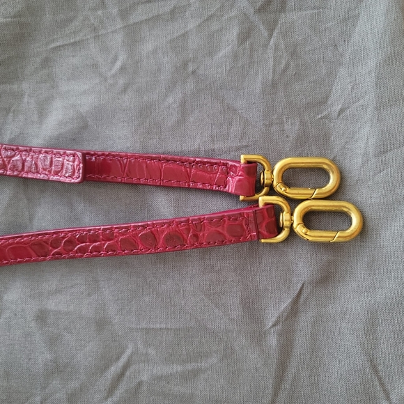 🎉LIKE NEW BALENCIAGA HOURGLASS SMALL HANDBAG CROCODILE EMBOSSED IN DARK RED - Picture 12 of 16